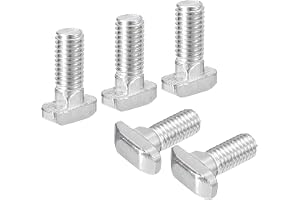 QUARKZMAN 40 st T-slot bultar, M8 x 20 mm Hammarhuvud Bult T-skruv Pin för T-Slot Aluminium Profil 4040 Serie 4040, Förnicklat Kolstål