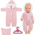 Aolso Baby Doll Clothes for 14-18 Inch Inch Doll 35-45 cm Baby Doll, New Doll Clothes Outfits, Hooded Jumpsuit with 1 Coat hanger, New Born Baby Dolls Girls Birthday