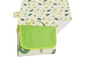 Ninonly Picknickdecke Wasserdicht Picknickdecke 200 x 200cm Tragbare Waschbar Extra Große Stranddecke Sandfreie Mit Tragegriff Leicht Tragbar Isoliert für Camping, Picknick, BBQ, Avocado