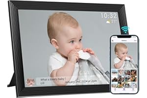 AILRINNI Marco de Fotos Digital, 32GB WiFi Marco Digital 10.1 Pulgadas, con Pantalla Táctil IPS, Enviar Fotos y Videos a Través de la App