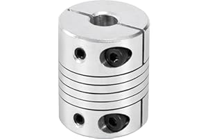 JESUSTREE 8mm à 12mm Accouplement d'arbre D25 L30 Coupleur Arbre Moteur pas à pas Aluminium Alliage, Flexible Accouplement Joint Connecteur pour 3D Imprimante CNC Machine Bricolage Encodeur