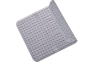 VIQIHEOE Tappetino Doccia, 80 x 80 cm Quadrato Tappetino Antiscivolo, Tappetino da Bagno Doccia Grande per la Doccia del Dagno, Tappetino Antiscivolo in PVC, Tappetino da Bagno Antiscivolo(Grigio)