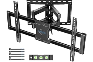 ‎BONTEC BONTEC Uniwersalny uchwyt ścienne do TV 37-85 cali, do 60 kg, z obrotową i kątową funkcją, podwójnym ramieniem, max VESA 600x400 mm, zestaw do montażu z szablonem, poziomicą i opaskami kablowymi