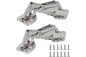 BADALU Kitchen Cabinet Hinges (1 Pair, 2 PCS) 175 Degree Full Overlay Cabinet Hinges for Lazy Susan/Corner/Hidden Door/Folden Door(175 Degree Full Overlay 2pcs)