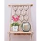 Urooz Macramé Wall Hanging Shelf |930| Indoor Boho Wall Decor for Bedroom, Wood Hanging Shelf Organizer, Handmade Woven…