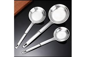NSXIN Erdbeerblase Gittersieb Edelstahl Schaumlöffel, Küchensieb Feines Schaumkelle, Seiher und Abtropfsieben Löffel Filter Set für Wok Zubehör, Filter Skims Fat Scum, Skimming Fett Schaum (3 Stücke)
