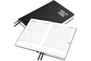 KESOTE A5 Academic Diary 2025-2026 Page a Day, A5 Diary Day Per Page, Planner Appointment Books, Daily Planners for School Office Supplies - Black