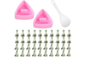 Vimmvid Set di 23 stampi per Onigiri, per sushi maker triangolari, per palline di riso con cucchiaio di riso e onigiri, grande Onigiri Maker Triangolo di riso Sushi Mold per ristorante, cucina