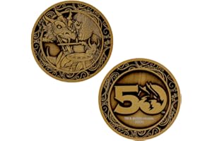FANATTIK Moneta da collezione per il 50° anniversario di Dungeons & Dragons - Moneta da collezione in edizione limitata con copertina originale del 1983, regalo ufficiale D&D Fantasy per collezionisti e fan