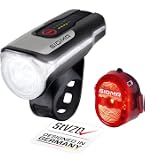 SIGMA LED Fahrradlicht Set Aura 80 und Blaze | StVZO zugelassen | akkubetriebenes Vorderlicht und Rücklicht mit Bremsfunktion