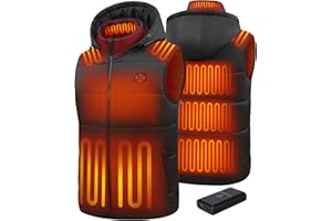 TODWARM Beheizbare Weste Herren mit Powerbank, 15 Heizzonen Heizweste Herren Abnehmbarer Kapuze Wärmeweste für Motorrad