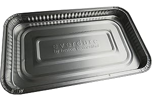 ‎EVERDURE everdure by heston blumenthal Abtropfschale 10 Stück I Grillschale aus Aluminium I Tropfschale für FORCE & FURNACE Gasgrill I Alu-Schale mit Logoprägung I Behälter zum Auffangen von Öl & Fett