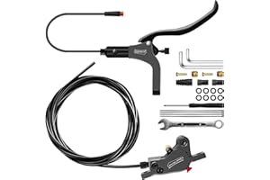 DYISLAND LD-200 Juego de frenos de disco hidráulico de 2 pistones para bicicleta eléctrica, kit de freno hidráulico de 2 pines, kit de freno hidráulico con herramientas de montaje y tornillos