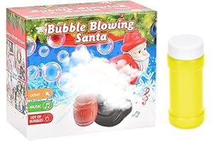 DAZZTIME Máquina Automática de Burbujas de papá Noel,Máquina de Burbujas portátil Niños,Juguete Eléctrico de Navidad Divertido,para Niños para Regalos de Fiesta,Actividad al Aire Libre