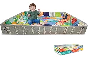 Infantino Foldable Soft Foam Play Mat, Baby Play Mat for Tummy Time & Floor Play, Lightweight, Easy to Store, Wipeable, Multicolor