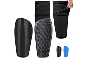 DOBESTS Parastinchi per bambini, calcio, parastinchi con maniche antiscivolo, per bambini e uomini, calcio Shin Guards con tasca ottimizzata per ragazzi e adulti