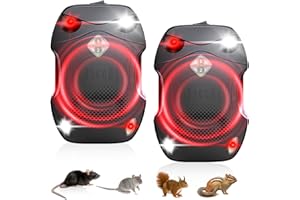 ‎MOROLE Morole Marderschreck Auto 50-80㎡| 3-IN-1 Stromversorgung 12V-Autobatterie & AA-Batteriebetrieben & USB | mit Ultraschall & Blitzlicht | Marderabwehr Auto, Haus, Dachboden, Garten (2 Stück)