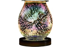 Cello Butterfly 3D Touch Electric Melt Burner – Electric Air Diffuser, Fragrance Wax Melt & Essential Oil Heater, New Home Gift, Room Decor, Bedroom Aromatherapy, Office Accessory, Touch Light Present