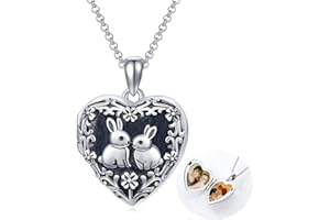 LONAGO Foto Personalizzata Collana Medaglione Che Contiene Immagini 925 Sterline D'argento Coniglio Carino Medaglione Pendente Gioielleria
