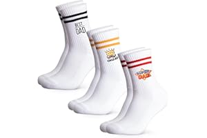 Occulto Herren Vatertagsgeschenk Tennissocken 3er Pack (Modell: Dad), Socken Geschenk für Männer