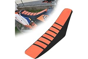BIUGERCN Housses de siège de moto universelles antidérapantes et douces avec coussins pour EXC XC SX FE TE WR CRF XR RMZ KLX YZ PW la plupart des motos tout-terrain Enduro Orange