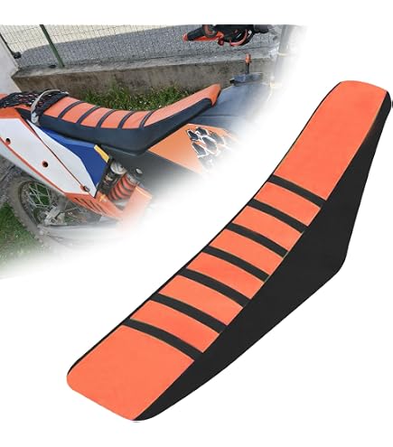 Alamor Housse De Selle Moto Universelle - Caoutchouc Souple Antidérapant Orange/Rouge/Bleu/Vert/Jaune/Rose - Protection Enduro Cross Dirt Bike