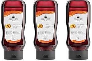 THREE KINGS PANTRY Three Kings Sugar Free Caramel Sauce - Zero Calorie Keto Friendly Caramel Syrup for Healthy Diet - Pack of Three Maple Syrup Flavour with 450 ML