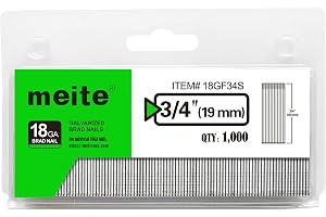 meite 18GA Dyckert 19 mm Galvaniserade, 1000 St | Passar Dyckertpistoler för Dörrfoder, Fönsterfoder, Inramning, Möbeldetalje