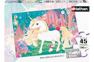 Nathan - Puzzle enfants - 45 pièces - Jolie licorne - Fille ou garçon dès 5 ans - Puzzle de qualité supérieure - Carton épais et résistant - Fantastique - 86456