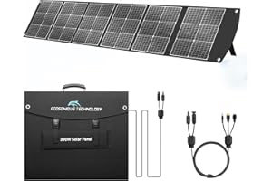 ECOSONIQUE TECHNOLOGY Ecosonique 300W Portable Solar Panel for Most Power Stations, Foldable & Lightweight Solar Suitcase with Kickstands, 40V MC4 & Multi-Output for Solar Generators, RVs, Camping, and Outdoor Use