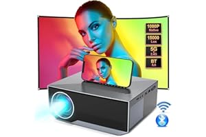 WIELIO Mini Beamer WiFi Bluetooth Tragbarer Beamer Native 1080P Full HD Wireless Home Cinema Display 300 Zoll, kompatibel mit iOS/Android/TV Stick/PS5