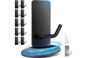 Vehepeay 10 Ganchos Adhesivos de Acero Inoxidable, Soportan Hasta 10KG, Para Paredes Lisas y Limpias, Ideales para Baño, Aseo y Cocina