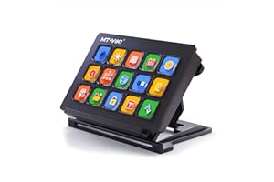 MT-VIKI Controller 15 Customizable LCD Keys Streaming Console, Trigger Actions In OBS Studio, Streamlabs, Twitch, Youtube And More, PC/Mac w/3 PCS Sticker Skin