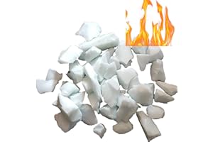 FIREBRANDDIRECT Firebrand Direct White Fire Glass 1kg (2.2lb) - For Fire Pits, Gas Fires And Ethanol Burners. Sparkling Heat Resistant Glass