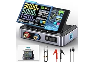 Jadeshay Labornetzteil, Labornetzgerät Regelbar 0-30V 0-5A Labor Netzteil Regelbar mit 2.8 Zoll IPS-Farbbildschirm, PD/QC/DC-Eingang, Konstantspannungs- und Konstantstromausgang