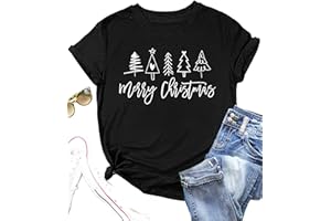 SUWATOIN Christmas T Shirts Women Merry Christmas Tree Tee Shirt Gifts Tops