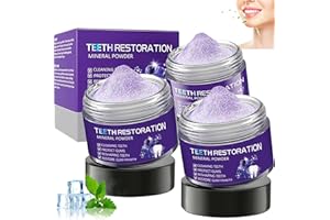 UptVin 3 Stück Zahnreparatur Mineral Puder, Zahnrestaurations Mineralpuder Zahnweiss Pulver Zahnstärkung und Zahnfleischpflege, Erfrischt den Atemb (50g/1.76OZ)