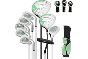 XDriveMax 10 Pieces Complete Ladies Golf Clubs Set Right Hand for Women Includes Cart Bag with Rain Hood, 1#Driver 3#Wood #5 Hybrid,with 3 Head Covers, 6# 7# 8# 9# PW# Irons and Putter