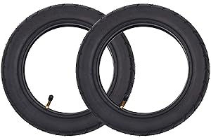 RUHUO Lot de 2 ensembles de pneus 12 1/2 x 2 1/4 (12.5 x 2.25) + chambre à air avec tige coudée TR-87 remplacement pour Pocket Mod Balance Bikes 24V Scooter électrique Isobutylène Isoprène Caoutchouc