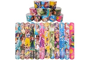 Syijupo Braccialetti a Scatto Slap, Tema Principessa, 24Pcs, Gadget per Bambini, Festa Compleanno, Party Supplies Favors