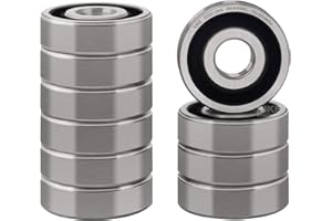 XIKE 6200-2RS Sealed Ball Bearings 10x30x9mm, Chrome Steel｜Pre-lubricated｜Double Rubber Seal｜6200RS Deep Groove Ball Bearings, Pack of 10.