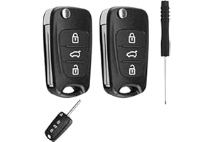 FADWONS 2 Piezas Carcasas para Llave de Coche de 3 Botones, Compatibles con Modelos Hyundai i10, i20, i30, ix20, ix35 y Kia Ceed, Soul, Sportage, Venga, Carcasa de Llave Hyundai Incluye Destornillador