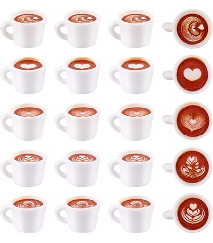 10 Piece Miniature White Coffee Mugs - Ceramic, Handmade For Dollhouse & Crafts
