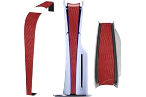 ZJRUI For PS5 Slim Console Middle Skin, 2023 PS5 Slim Disc/Digital Edition Universal Host Middle Strip, Console Centre Part Protection Strip Film Sticker Scratch Resistant (Red)