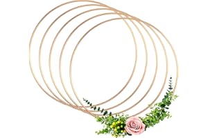 Anvin Metallringe zum Basteln 20cm Gold, Deko Ringe zum Aufhängen, Drahtringe zum Basteln, Bastelringe Metall für Wickeltechnik, Traumfänger, Floristik, Hochzeitskranz, Hoops(20cm Roségold 5 Stück)