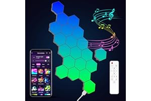 KANGTAIXIN Panneau LED Hexagonal Gaming Murale Lampe - 20pcs Smart Music Sync Deco Modulaires RGB Lights App&Télécommande Contrôle Gaming Setup Hexagone Creative Appliques Murales