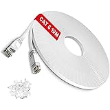 10m Ethernet Cable Flat - TBMax Cat6 High Speed Gigabit LAN Network Cable Long - OFC -RJ45 UTP Internet Patch Cable for Compu