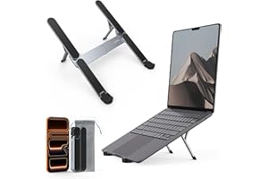 SODI Supporto PC Portatile, Porta Pc Portatile Pieghevole in Alluminio, 6 Livelli Regolabili, Tascabile, Robusto, Compatibile con MacBook Pro, Air, HP, Sony, Dell, Altri 10-16"