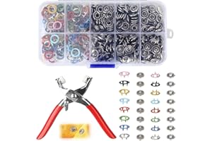 DYMHQ 100 Paia Bottone A Pressione Metallo, Pinza per Bottoni Automatici con pinza, Strumento di Fissaggio a Scatto Resistente per DIY Abbigliamento Borse
