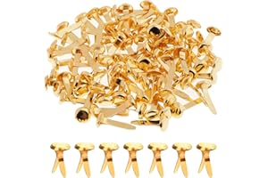 LIYANHU 150 Pcs Metal, Split Pins,8x20mm Gold Clips Round Head Mini Brass Brads DIY Split Pins for Crafts Scrapbooks Cards Photo Walls